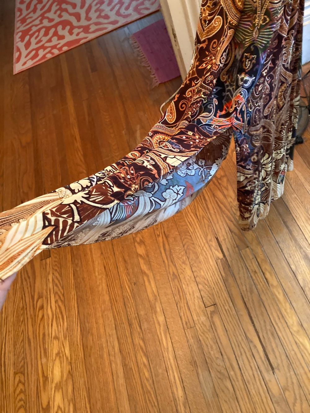Bohemian V-Neck Maxi Dress in Brown and Cream - Picture 16 of 16